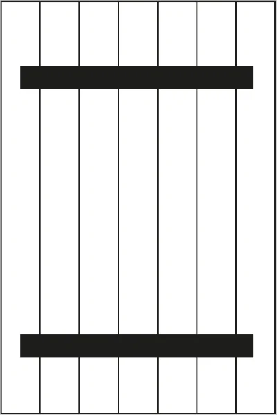 Volets battants - Configuration - Bois - Lames verticales - Pentures et contre-pentures